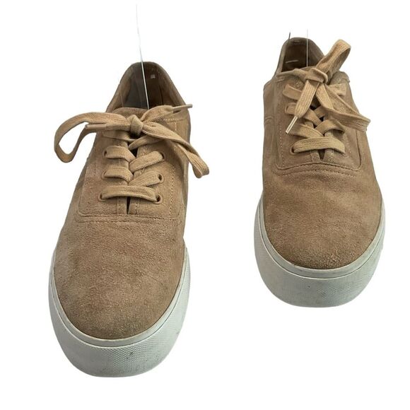 Vince Tan Suede Platform Low Top Sneakers Size 8.5 - Picture 1 of 14